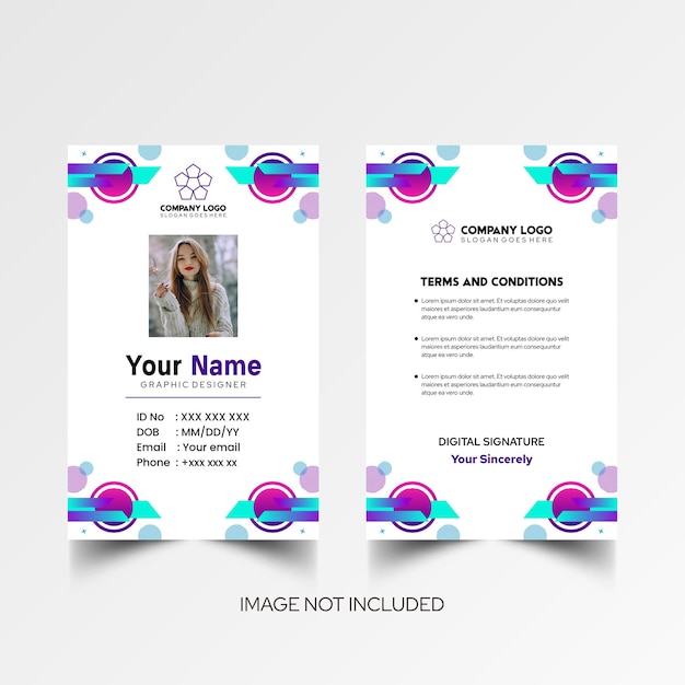 Modelo de diseño simple de nombre y tarjeta de identificación 10