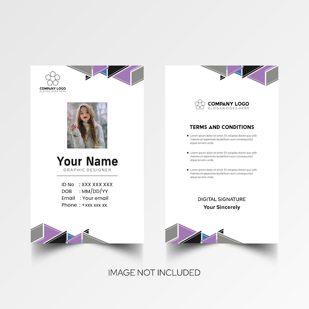 Modelo de diseño simple de nombre y tarjeta de identificación 10
