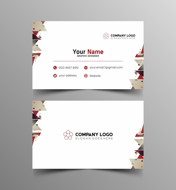Modelo de diseño simple de nombre y tarjeta de identificación 10