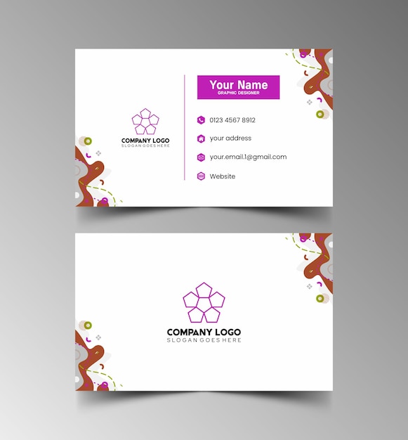 Modelo de diseño simple de nombre y tarjeta de identificación 10