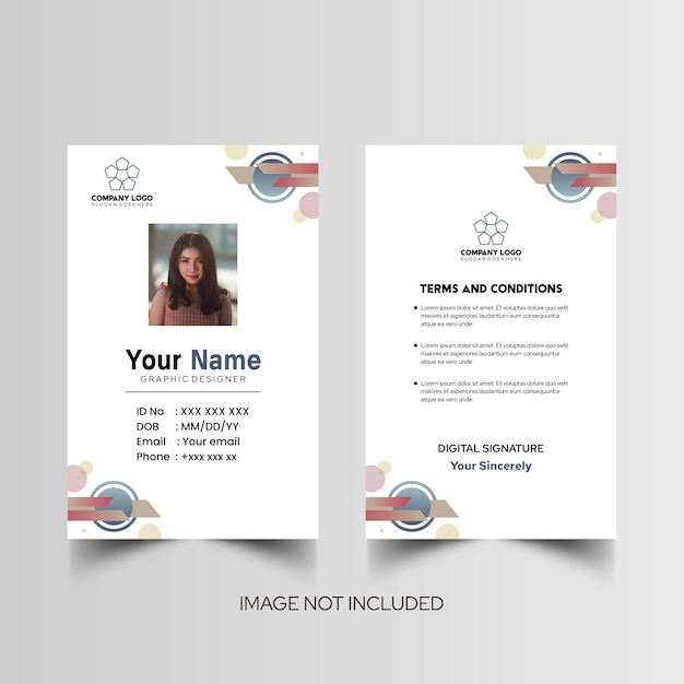 Modelo de diseño simple de nombre y tarjeta de identificación 10