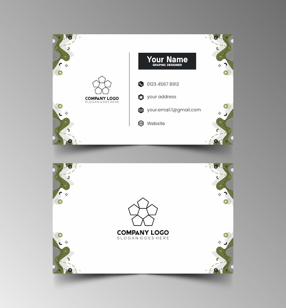 Modelo de diseño simple de nombre y tarjeta de identificación 10