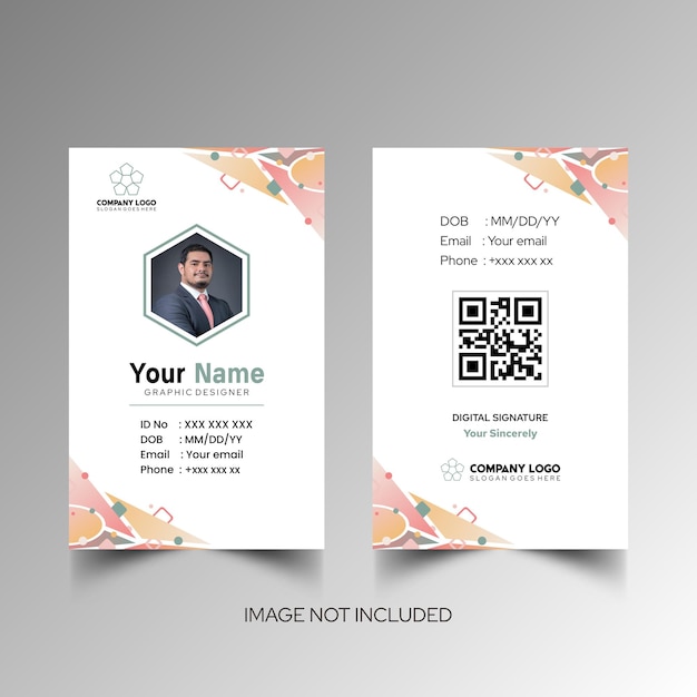 Modelo de diseño simple de nombre y tarjeta de identificación 10