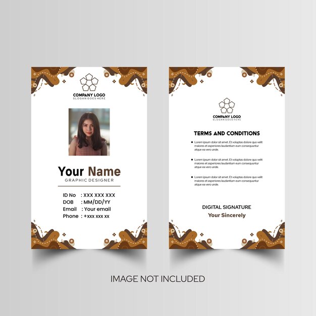 Modelo de diseño simple de nombre y tarjeta de identificación 10