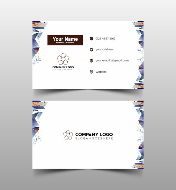 Modelo de diseño simple de nombre y tarjeta de identificación 10