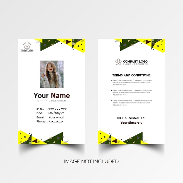 Modelo de diseño simple de nombre y tarjeta de identificación 10