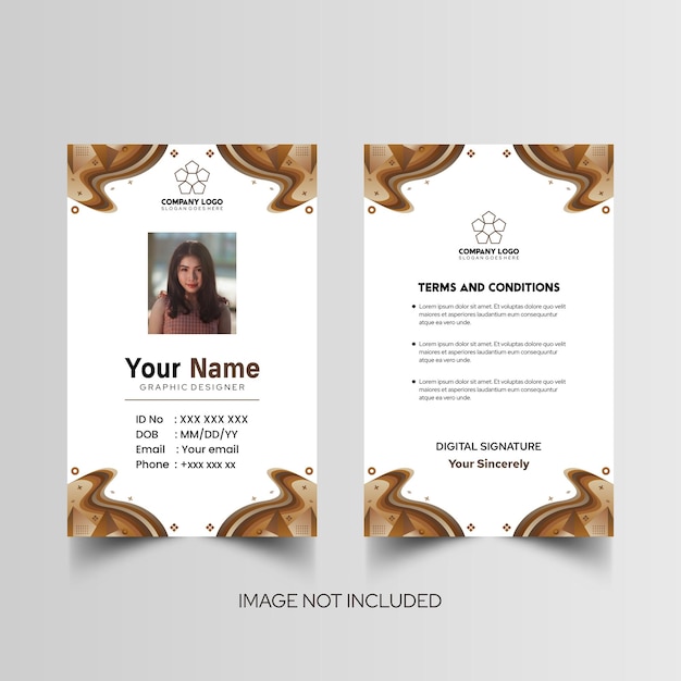 Modelo de diseño simple de nombre y tarjeta de identificación 10