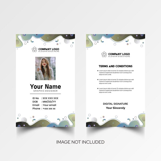 Modelo de diseño simple de nombre y tarjeta de identificación 10