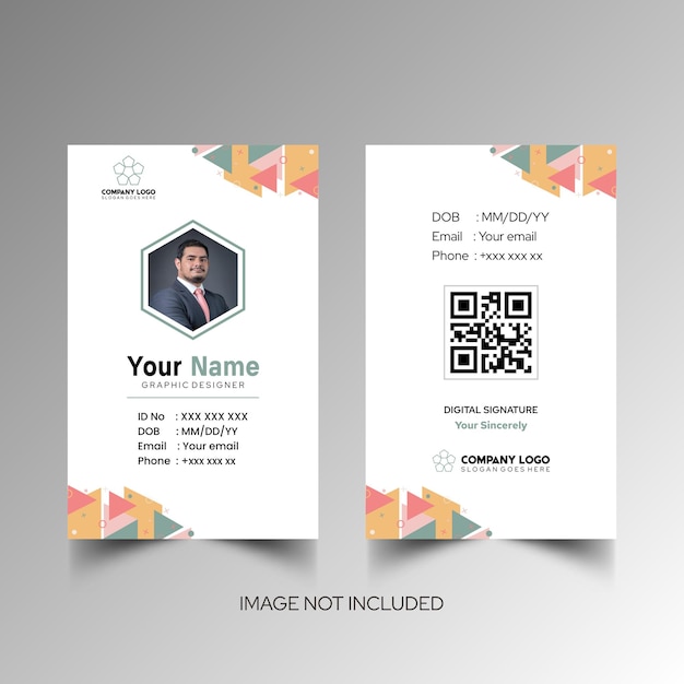 Modelo de diseño simple de nombre y tarjeta de identificación 10