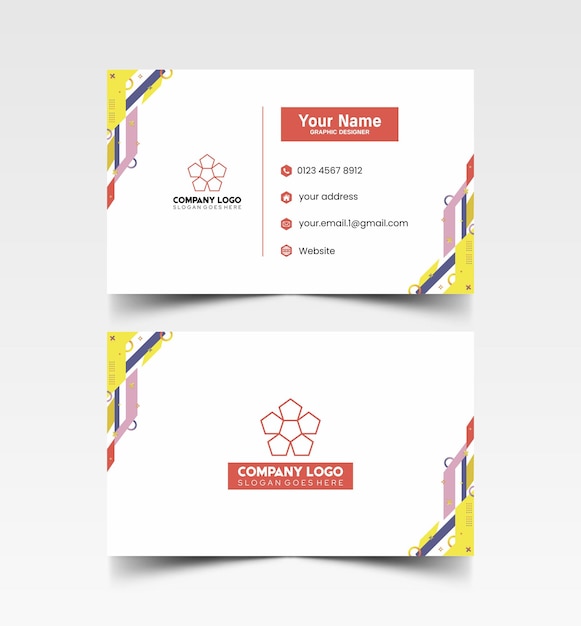 Modelo de diseño simple de nombre y tarjeta de identificación 10