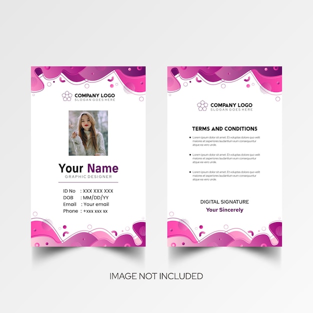 Modelo de diseño simple de nombre y tarjeta de identificación 10