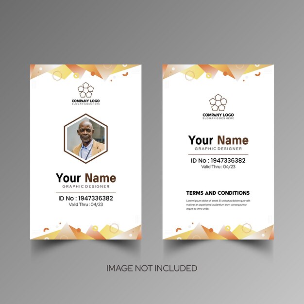 Modelo de diseño simple de nombre y tarjeta de identificación 10