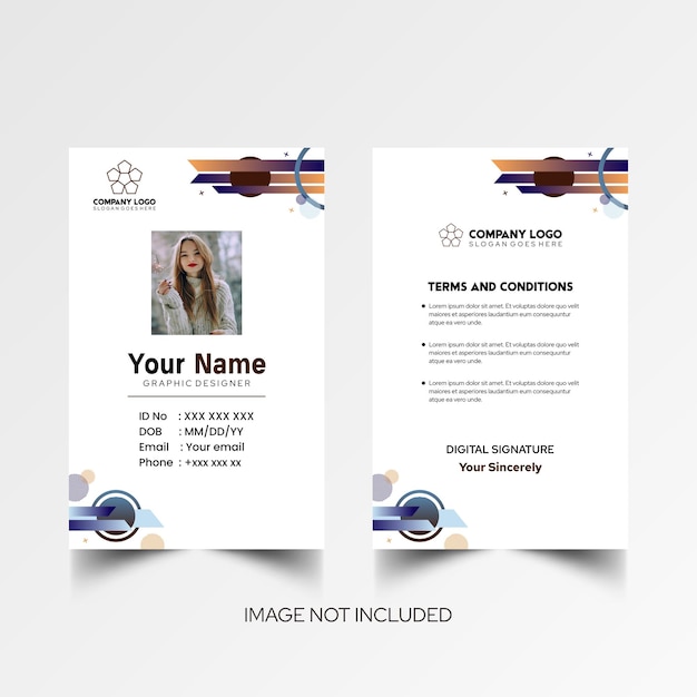 Modelo de diseño simple de nombre y tarjeta de identificación 10