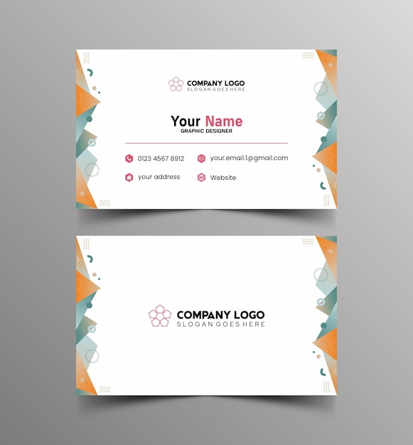 Modelo de diseño simple de nombre y tarjeta de identificación 10