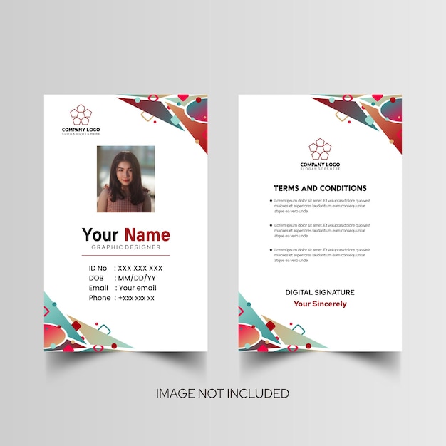 Modelo de diseño simple de nombre y tarjeta de identificación 10
