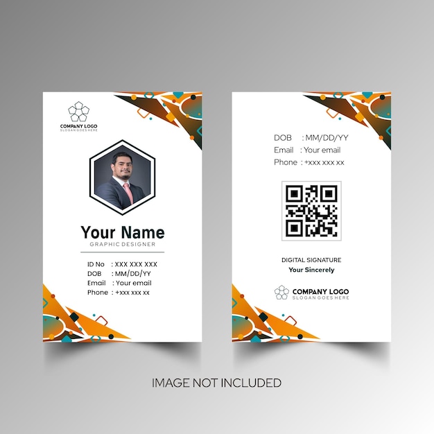 Modelo de diseño simple de nombre y tarjeta de identificación 10