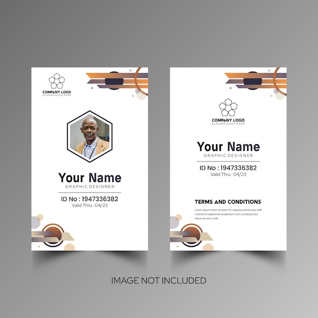 Modelo de diseño simple de nombre y tarjeta de identificación 10