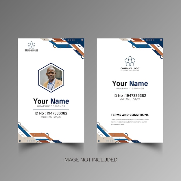 Modelo de diseño simple de nombre y tarjeta de identificación 10