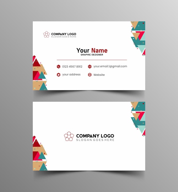 Modelo de diseño simple de nombre y tarjeta de identificación 10