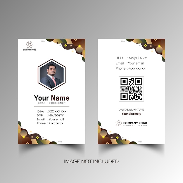 Modelo de diseño simple de nombre y tarjeta de identificación 10