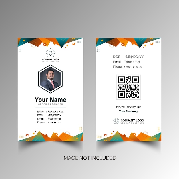 Modelo de diseño simple de nombre y tarjeta de identificación 10