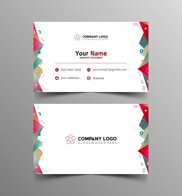 Modelo de diseño simple de nombre y tarjeta de identificación 10