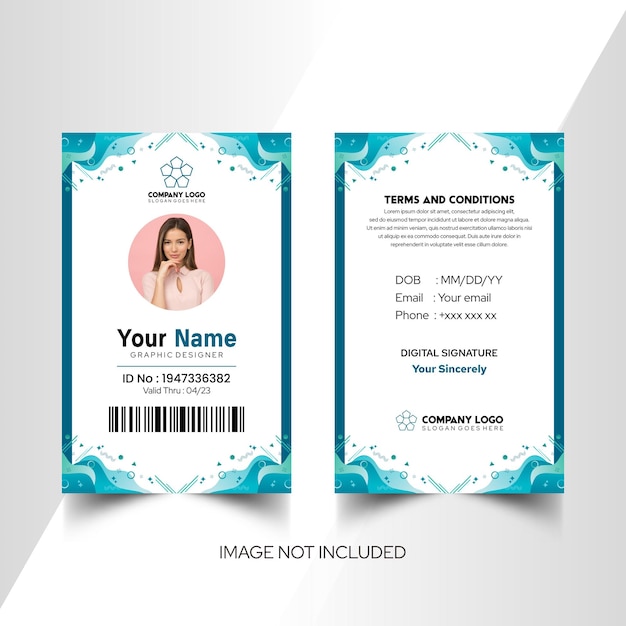 Modelo de diseño simple de nombre y tarjeta de identificación 2