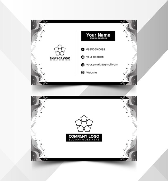 Modelo de diseño simple de nombre y tarjeta de identificación 2