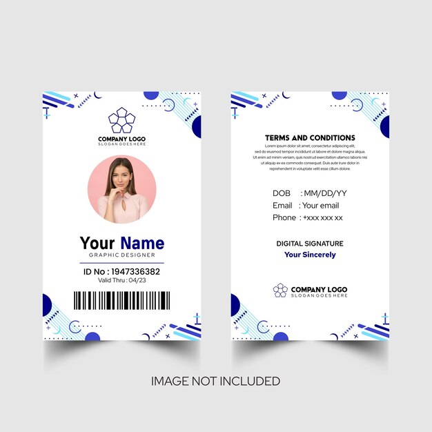 Modelo de diseño simple de nombre y tarjeta de identificación 3