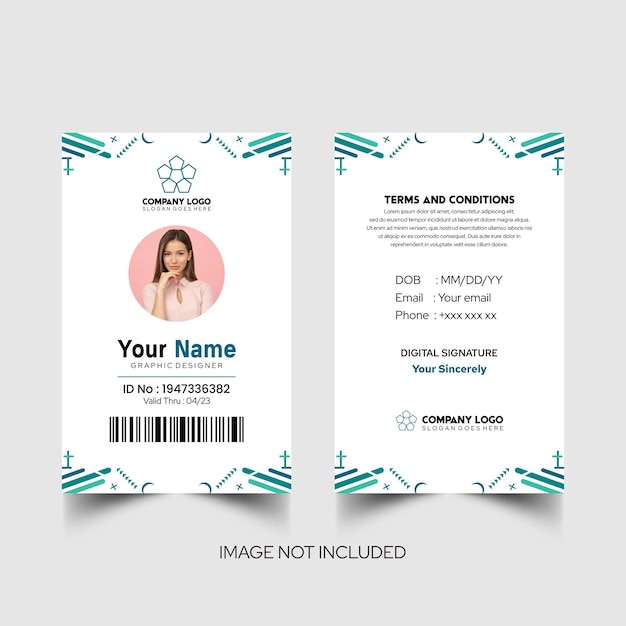Modelo de diseño simple de nombre y tarjeta de identificación 3