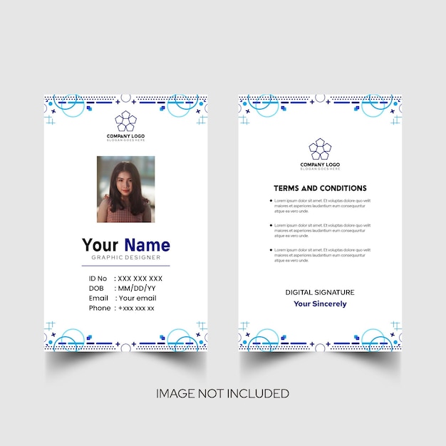 Modelo de diseño simple de nombre y tarjeta de identificación 4