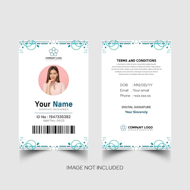 Modelo de diseño simple de nombre y tarjeta de identificación 4