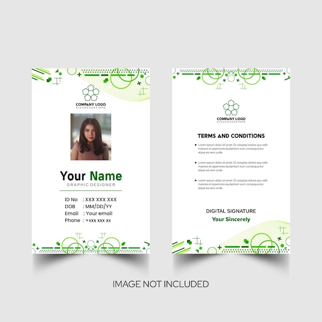 Modelo de diseño simple de nombre y tarjeta de identificación 4
