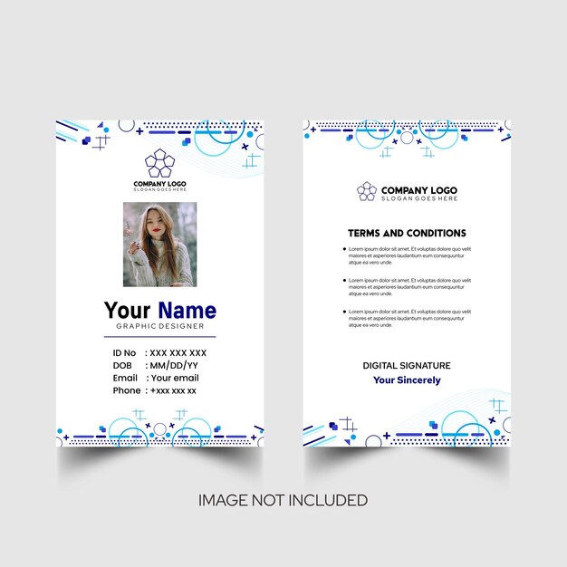 Modelo de diseño simple de nombre y tarjeta de identificación 4