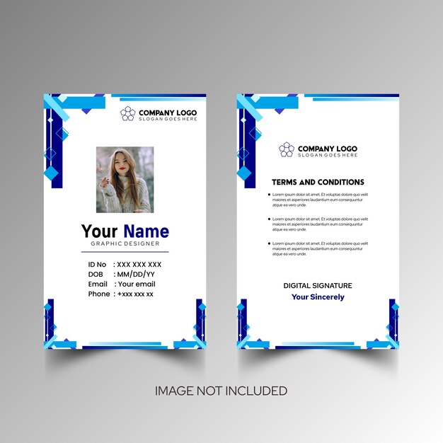 Modelo de diseño simple de nombre y tarjeta de identificación 5