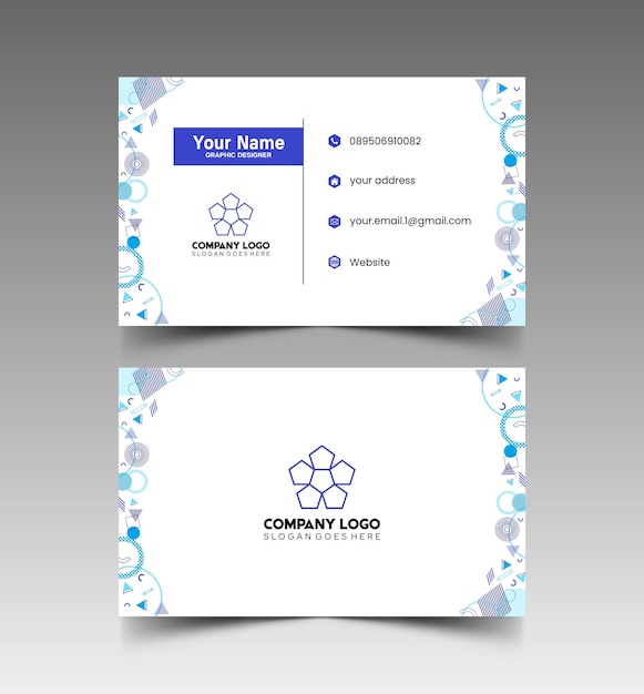 Modelo de diseño simple de nombre y tarjeta de identificación 5