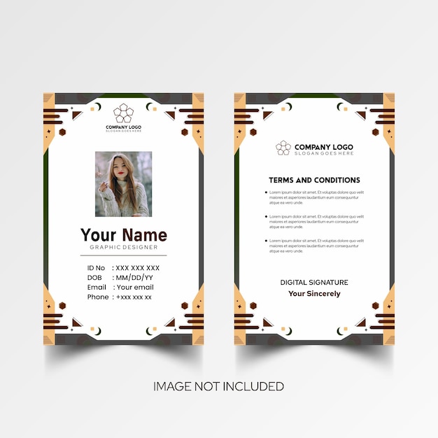 Modelo de diseño simple de nombre y tarjeta de identificación 5