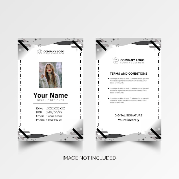 Modelo de diseño simple de nombre y tarjeta de identificación 5