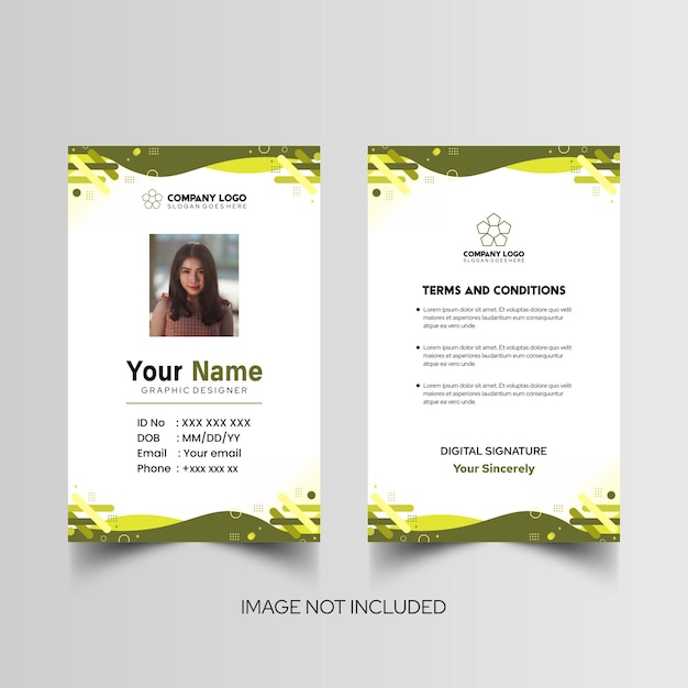 Modelo de diseño simple de nombre y tarjeta de identificación 5