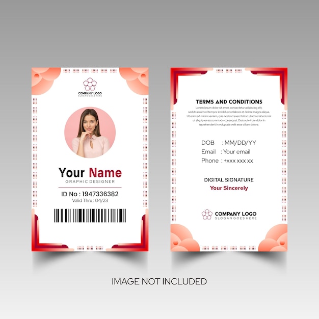 Modelo de diseño simple de nombre y tarjeta de identificación 5