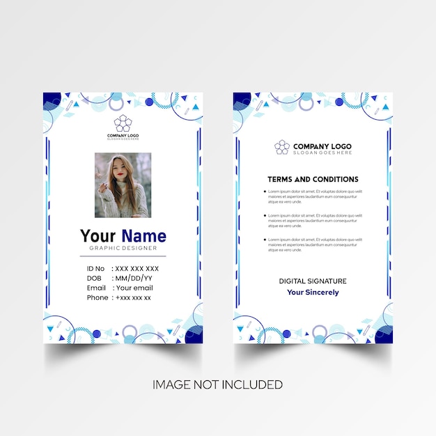 Modelo de diseño simple de nombre y tarjeta de identificación 5