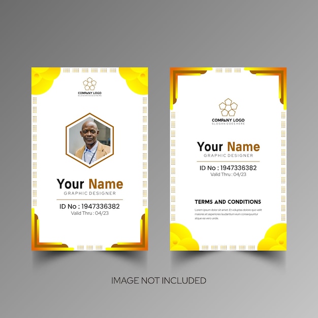 Modelo de diseño simple de nombre y tarjeta de identificación 5