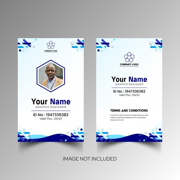Modelo de diseño simple de nombre y tarjeta de identificación 5