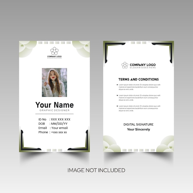 Modelo de diseño simple de nombre y tarjeta de identificación 5