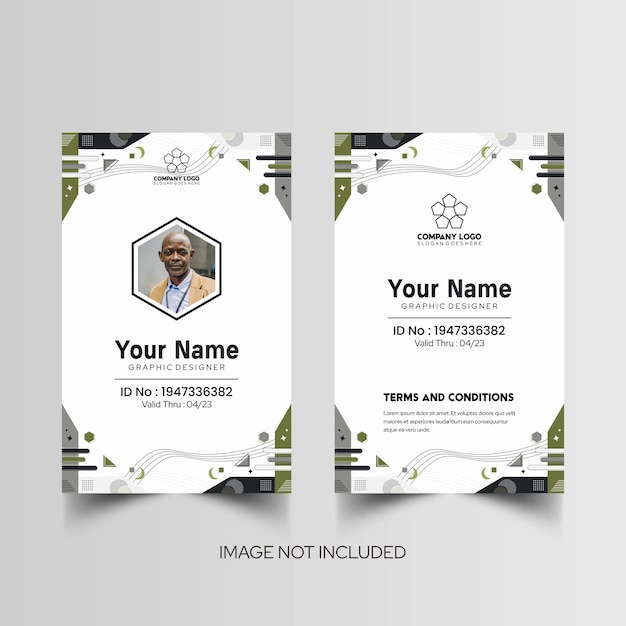 Modelo de diseño simple de nombre y tarjeta de identificación 5