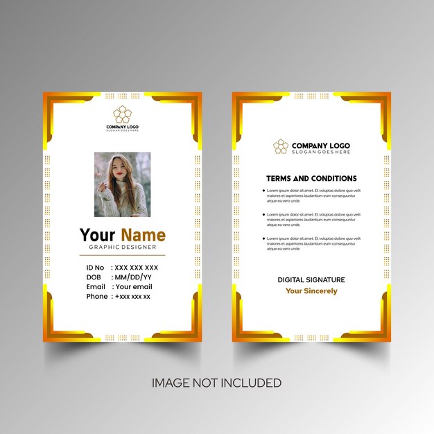 Modelo de diseño simple de nombre y tarjeta de identificación 5