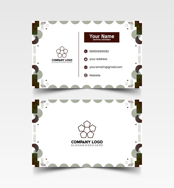 Modelo de diseño simple de nombre y tarjeta de identificación 5