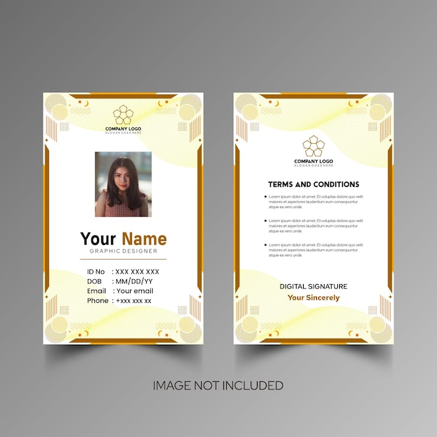 Modelo de diseño simple de nombre y tarjeta de identificación 5