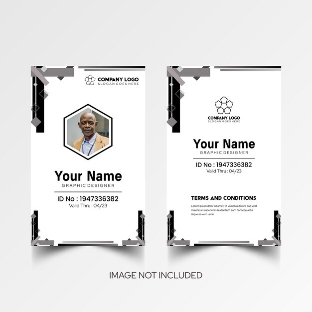 Modelo de diseño simple de nombre y tarjeta de identificación 5