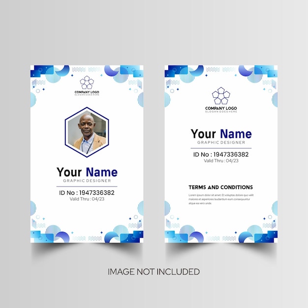 Modelo de diseño simple de nombre y tarjeta de identificación 5